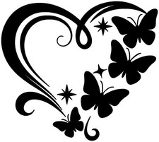 Butterfly Heart Vinyl Decal Cute Swirl Sticker For Car Window Laptop Craft Decor Butterfly Heart Vinyl Decal Cute Swirl Sticker For Car Window Laptop Craft Decor
