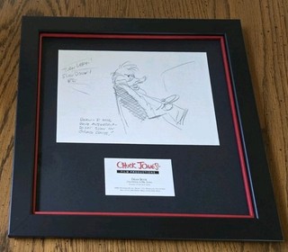 Original Framed Sketch by CHUCK JONES "Daffy" Limo Driver See Description