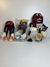 Vintage 1998 California Raisins plush poseable set Applause lot of 3 One New