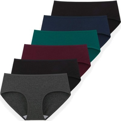 Damen Unterhosen Baumwolle 6er Pack Hipster Basic bequem atmungsaktiv