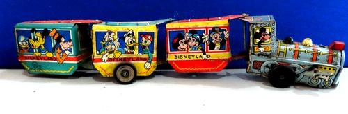 1950 MARX TIN LITHO WINDUP MICKEY MOUSE DISNEY TRAIN 12' LONG