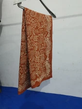 Handmade Paisley Block Print Cotton Sarong: Boho Beach Wrap