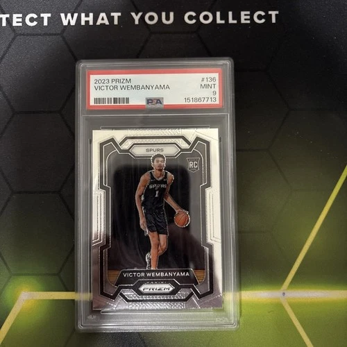 Victor Wembanyama PSA 9 2023-24 Panini Prizm Base Rookie Card RC #136 Spurs Mint