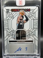 2023-24 Obsidian Seth Lundy Rookie Jersey Ink White Contra #'d 3/3 Laundry Tag