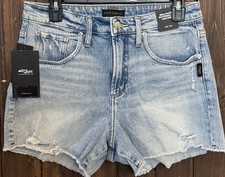 Silver Jeans Size 27 Beau Short Boyfriend High Rise Cut Off Jean Shorts