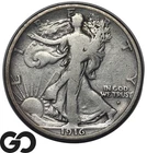 1916-S Walking Liberty Half Dollar, Better Date, 1st Year Issue