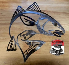 Red drum metal wall art plasma cut home decor red fish