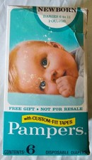 Vintage Pampers Diapers 6 Count Newborn NOS
