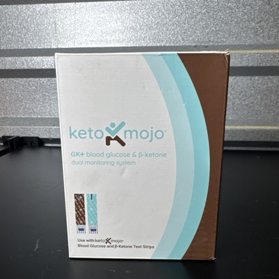 Keto Mojo GK+ Blood Glucose & Ketone Dual Monitoring System Kit With Strips New