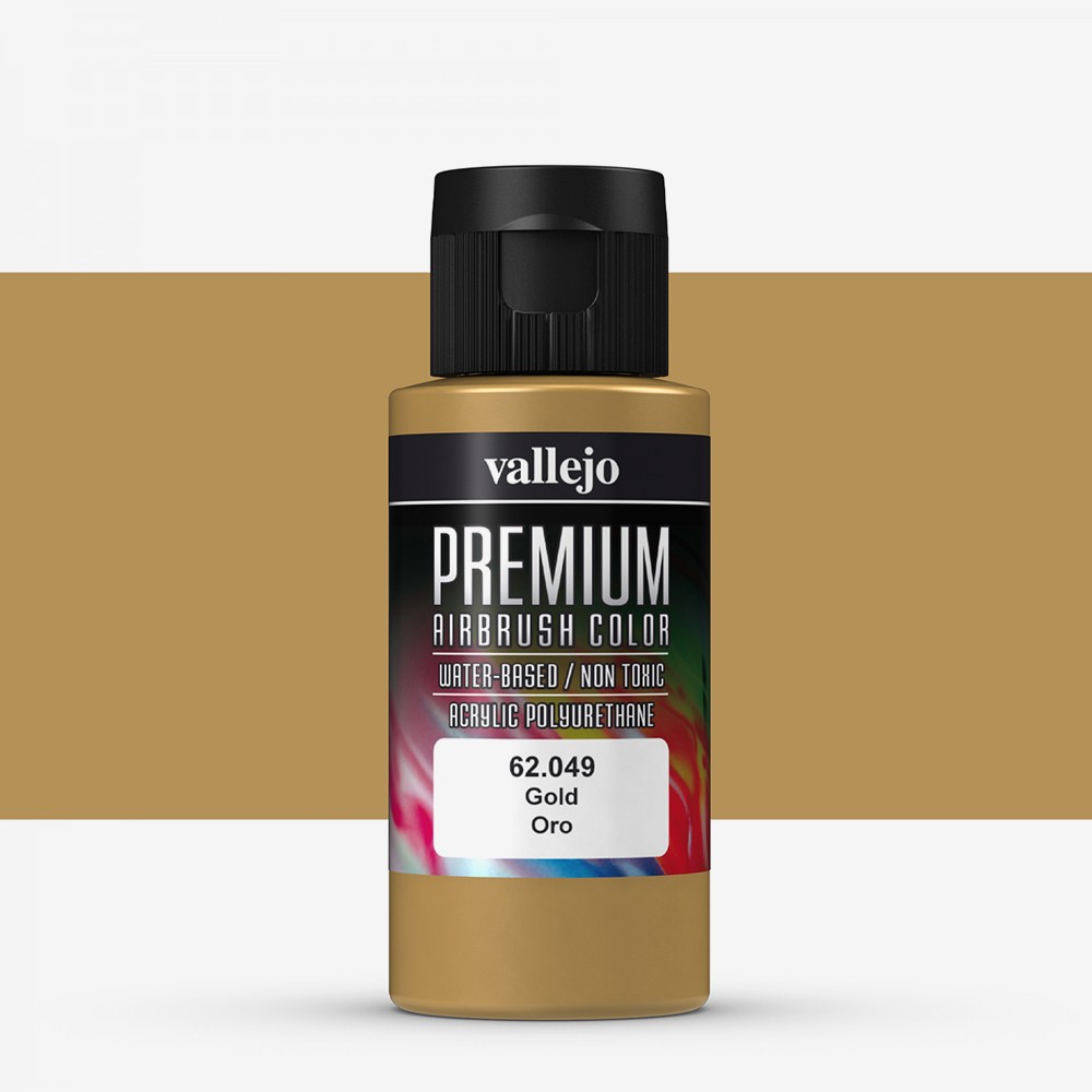 Vallejo : Premium Airbrush Paint : 60ml : Metallic Gold
