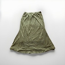 SHEIN Light Green Mesh Floral A-Line Midi Skirt M Lined Elastic Waist