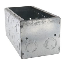 THOMAS & BETTS 4-MB MASONRY BOX, 3-GANG, 3-1/2" DEEP, 3-3/4" H, 1/2" & 3/4" KOS