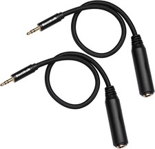 2 Pack 3.5mm to 1/4 inch Female Headphone Adapter, Quarter 6.35mm...