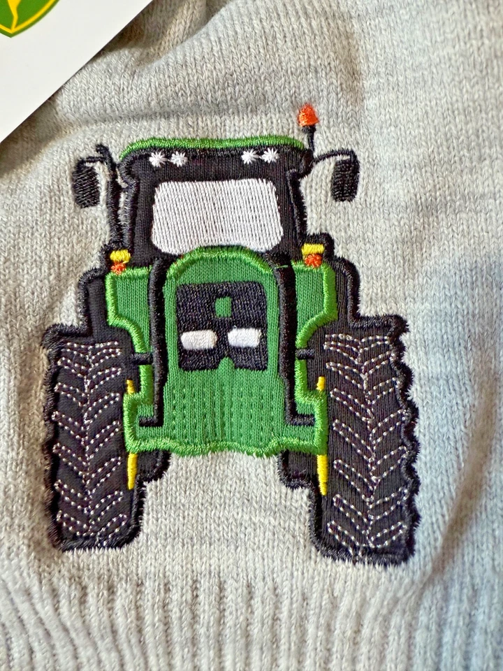 JOHN DEERE Tractor Pom Forrado de Vellón Gorro Tejido Gorra Invierno Niño OS NUEVO CON Etiqueta Foto 2 de 4