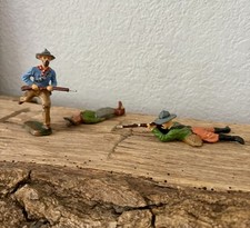 Vintage Elastolin Cowboys Shooting Rifles Tied Up Cowboy