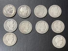 Barber Half Dollars Silver 10 Coins Various Years 1893-1913