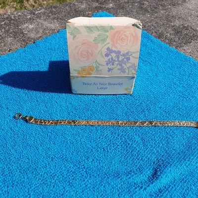 Avon Twice As Nice Reversible Bracelet -- Goldtone/I Love You, 7 Inches