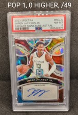 POP 1 (0 HIGHER) PSA 2023 SPECTRA RADIANT ASTRAL AUTO /49 JAREN JACKSON JR
