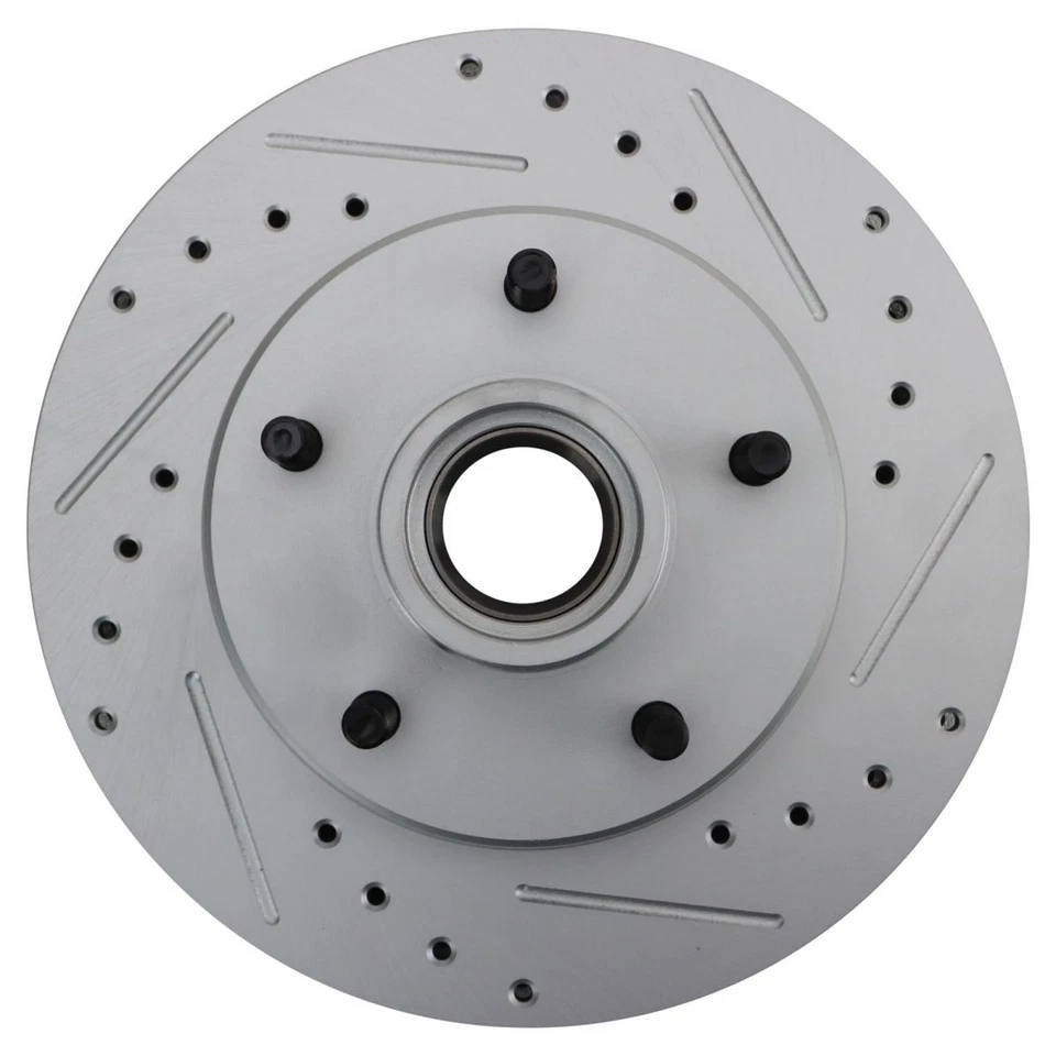 Par delantero recubierto de rotor de freno de rendimiento perforado y ranurado para Chevy Foto 3 de 4