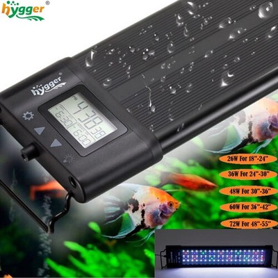 hygger 12 24 30 36 48'' Aquarium Fish Tank Lamp Full Spectrum Plant Grow Light