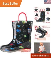 Kids Rain Boots for Boys Girls, Waterproof Lightweight Rain Boots Light Up by...