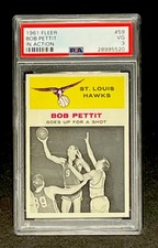 1961 Fleer Basketball Bob Pettit In Action #59 PSA 3 VG St. Louis Hawks HOF