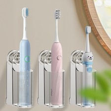 3 Pack Electric Toothbrush Holders for Bathroom, Wall Mounted Clear Electric ...