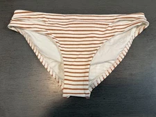 full cut  NEW gold white open sides L SPACE swimsuit bikini bottom size small