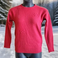 Intuitions Red Lambswool Angora Pullover Sweater, Size Medium, Winter, Warm