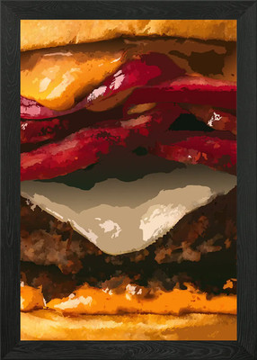 Close-up Burger Gerahmtes Wandbild Poster Leinwanddruck Bild