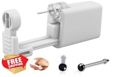 SLVIEKAE Nose Piercing Kit Self Nose Puncture Gun Tool Black