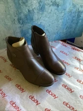 NEW Clarks Emily Calle Ankle Boots Booties Shoes Women's 7 Dark Brown Leather