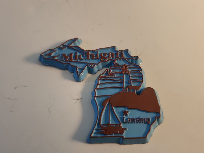 Vintage Michigan Rubber Souvenir Refrigerator Magnet