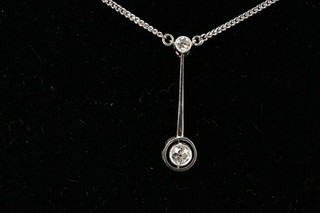 Art Deco Collier Gold Silber Diamanten 0 20 ct. Länge 40 cm Gewicht 3 35 g