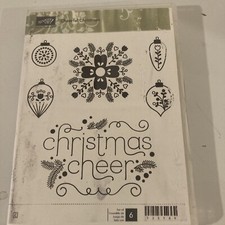 Stampin Up Cheerful Christmas Stamp Set Retired- Set Of 6 Ornaments EUC