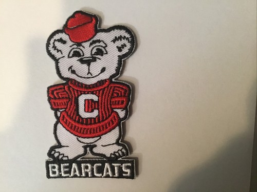 University Of CINCINNATI BEARCATS VINTAGE EMBROIDERED IRON ON PATCH 3" x 1.5”