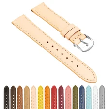 StrapsCo Women's Classic Smooth Leather Watch Band - Quick Release Strap