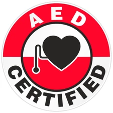 Emergency AED Certified Sign Heart with AED Bumper Sticker Military Decal 5"