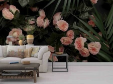 3D Floral Leaves Wallpaper Wall Mural Removable Self-adhesive Sticker371