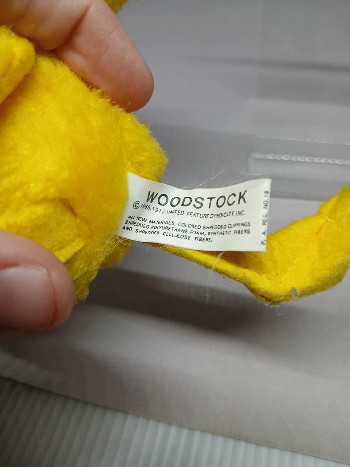 Juguete Knickerbocker años 70 peluche Woodstock 5" cacahuetes snoopy pájaro peluche Foto 3 de 4