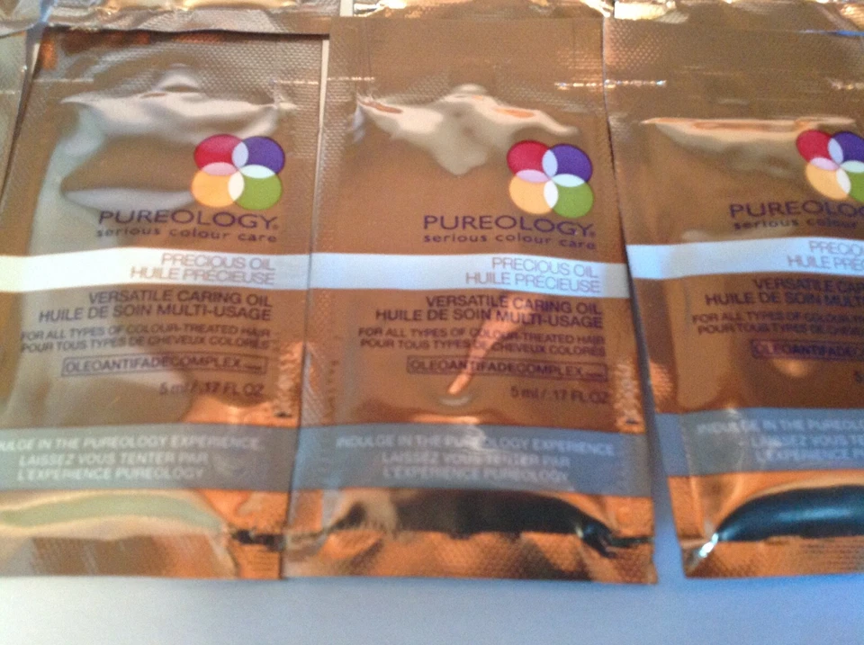 Aceite precioso Pureology 5 ml/0,17 oz cada 18 muestras/paquetes de viaje Foto 3 de 4