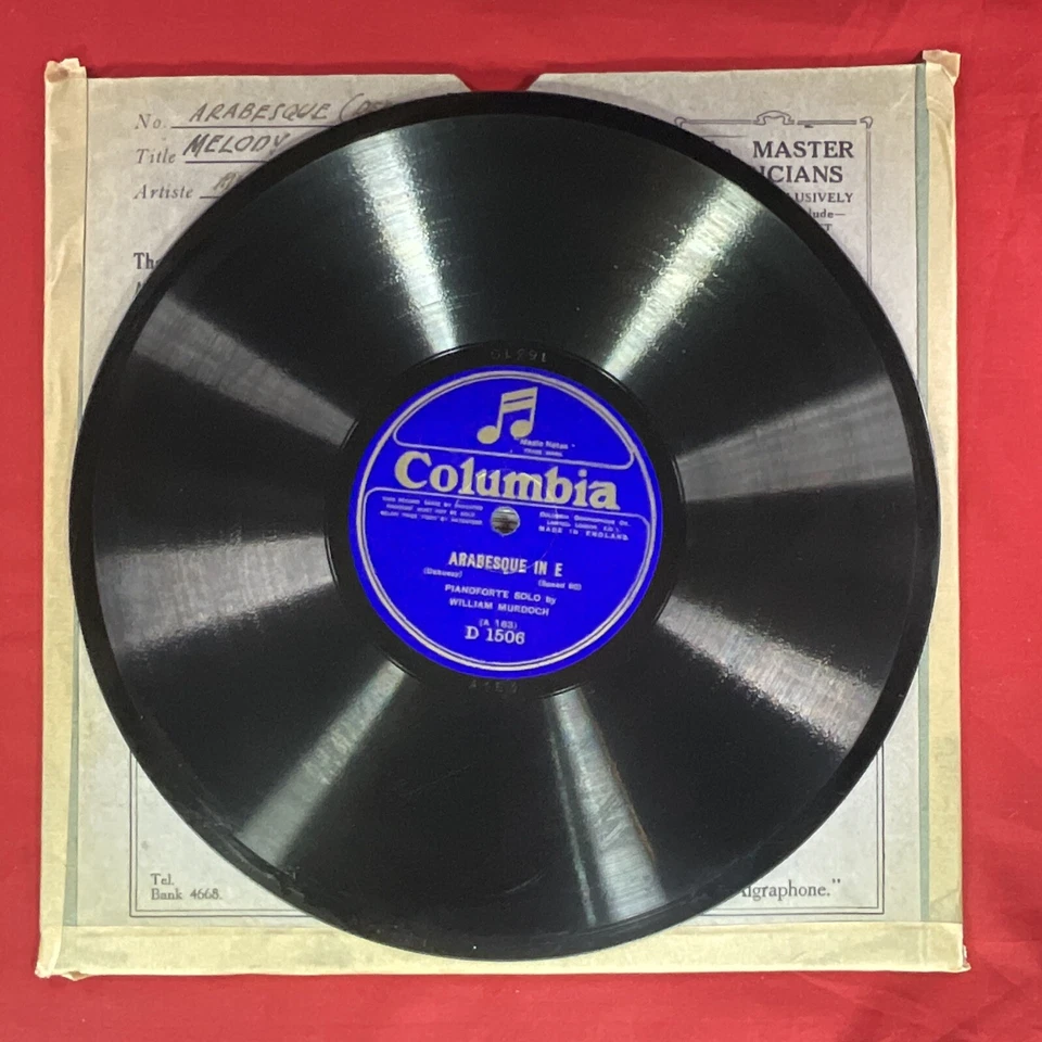 Pianoforte Solo by William Murdoch, 78 RPM Record, Melody in F/Arabesque in E - Image 3 of 4