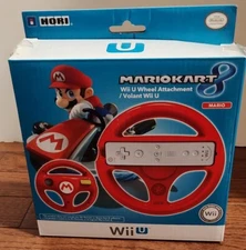 OFFICIAL HORI MARIO KART 8 WII U RACING WHEEL ATTACHMENT RED MARIO