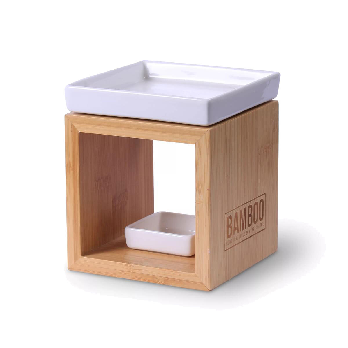 Diffuseur pour galet de cire Heart and Home en bois de bambou épuré