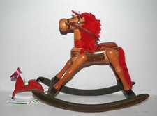 Vintage Collectibles Primitive Wooden Rocking Horse LOT OF 2 Handcrafted mini