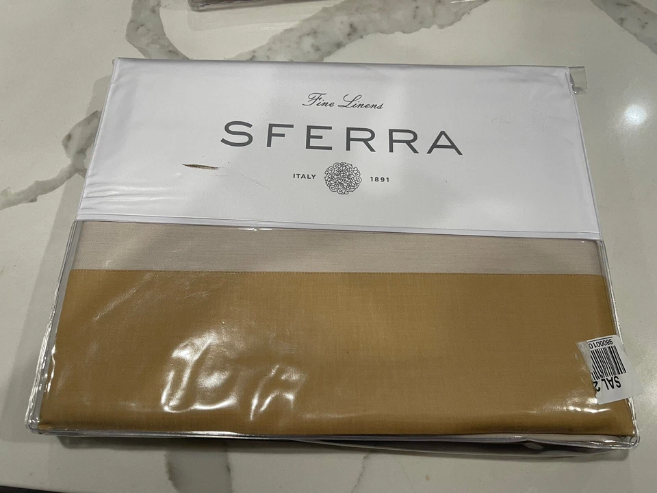 Sábana plana SFERRA 2600 LARRO Queen, dorada, Italia. $490- Nuevo Foto 2 de 4