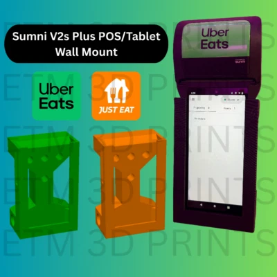 ETM 3D PRINTS Just Eat & Uber Eats Sumni V2s Plus POS/tablet Wall Mount