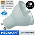 10 X MEGAMAN LED BULBS GU10 4.2W OR 5W DIMMABLE OR NON-DIMMABLE WARM/COOL 240V