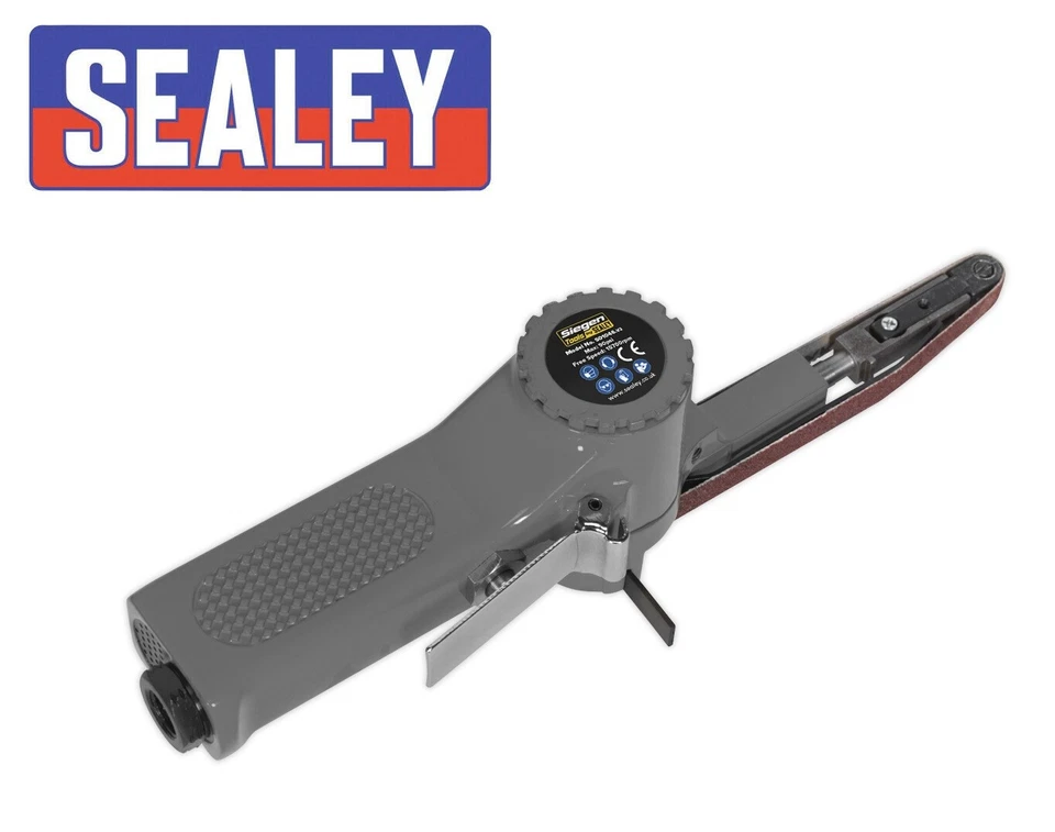 SEALEY AIR BELT SANDER 10MM X 330MM SANDING MACHINE FINGER FILE & 3 BELTS S01046 - Image 2 of 3