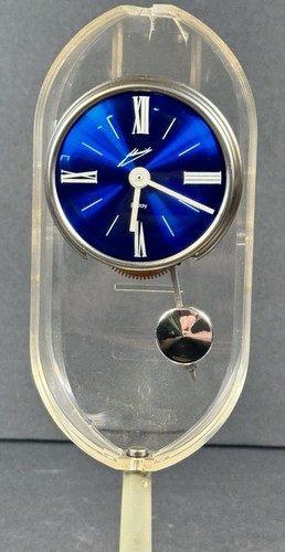 SCHMID VINTAGE Johmid pendulette Lucite base tulipano orologio 8 giorni Germania Ovest Schlenker - Foto 10 di 18